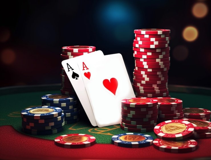 Dealer Lucky Twins melayani pemain selama permainan berlangsung